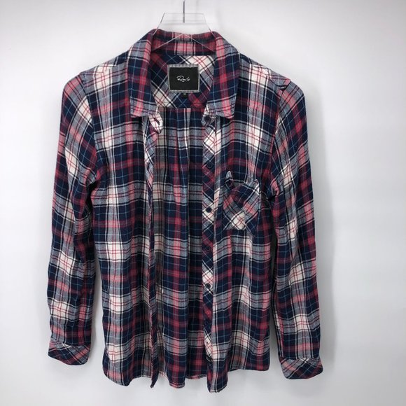 Rails XS Hunter Long Sleeve Button Up Plaid Shirt Super Soft - Picture 7 of 7